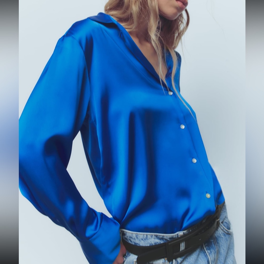 Satin effect shirt Zara